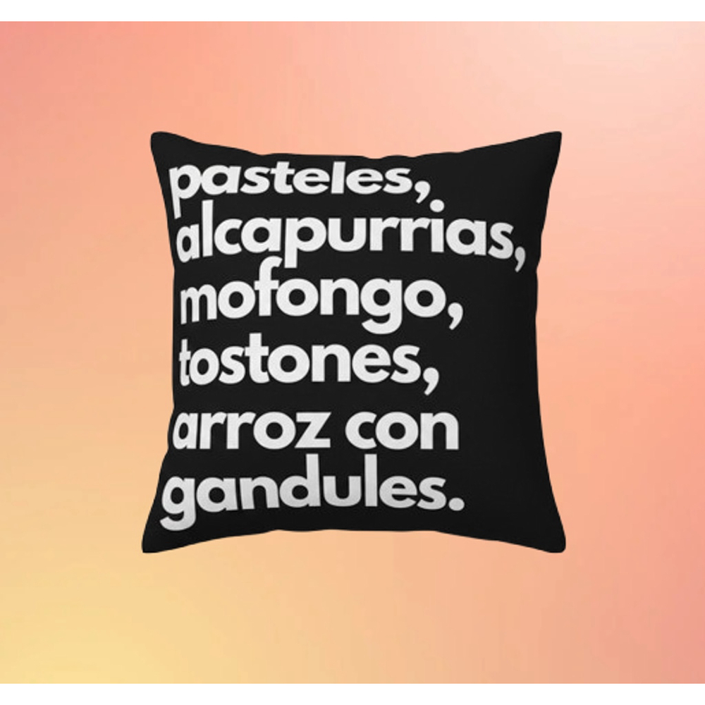 Puerto Rican Cuisine Pillow Cover